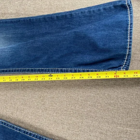 True Religion Straight Natural Big T Flap Denim Jeans Men's 40 Mid Rise Blue NWT